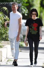 LUCY HALE Drinks a Starbucks Iced Coffee Out in West Hollywood 04/28/2017