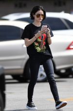 LUCY HALE Drinks a Starbucks Iced Coffee Out in West Hollywood 04/28/2017