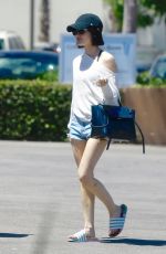 LUCY HALE in Denim Shprts Out in Studio City 04/29/2017