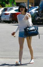 LUCY HALE in Denim Shprts Out in Studio City 04/29/2017