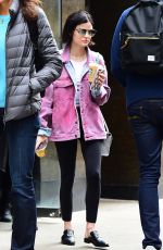 LUCY HALE Leaves Starbucks in New York 04/19/2017
