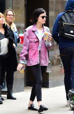 LUCY HALE Leaves Starbucks in New York 04/19/2017