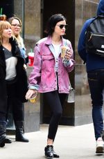 LUCY HALE Leaves Starbucks in New York 04/19/2017