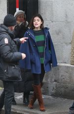 LUCY HALE on the Set of Life Sentence Pilot in Montreal 04/01/2017