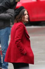 LUCY HALE on the Set of Life Sentence Pilot in Montreal 04/01/2017