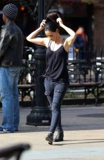 LUCY LIU on the Set of Elementary in West Village 04/11/2017
