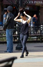 LUCY LIU on the Set of Elementary in West Village 04/11/2017