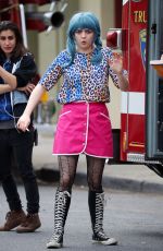 MAISIE WILLIAMS on the Set of Departures in New York 04/25/2017