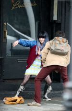 MAISIE WILLIAMS on the Set of Departures in New York 04/26/2017