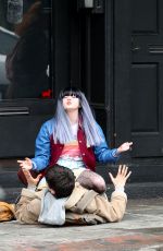 MAISIE WILLIAMS on the Set of Departures in New York 04/26/2017