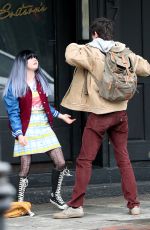 MAISIE WILLIAMS on the Set of Departures in New York 04/26/2017