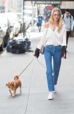 MARTHA HUNT Walks Her Dog in New York 04/10/2017