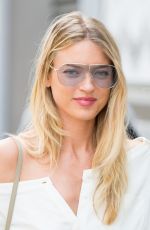 MARTHA HUNT Walks Her Dog in New York 04/10/2017
