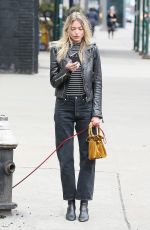 MARTHA HUNT Walks Her Dog Out in New York 04/07/2017