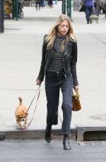 MARTHA HUNT Walks Her Dog Out in New York 04/07/2017