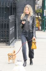 MARTHA HUNT Walks Her Dog Out in New York 04/07/2017