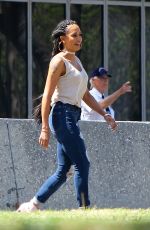 MELANIE BROWN Arrives at a Studio in Inglewood 04/13/2017