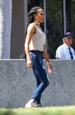 MELANIE BROWN Arrives at a Studio in Inglewood 04/13/2017