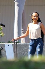 MELANIE BROWN Arrives at a Studio in Inglewood 04/13/2017