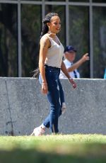 MELANIE BROWN Arrives at a Studio in Inglewood 04/13/2017