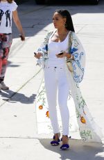 MELANIE BROWN Arrives at Brazillian Blowout Salon in Beverly Hills 04/15/2017
