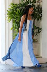 MELANIE BROWN in a Summer Dress Out in Los Angeles 04/19/2017