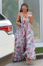 MELANIE BROWN in Floral Print Maxi Dress Out in Los Angeles 04/07/2017