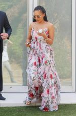 MELANIE BROWN in Floral Print Maxi Dress Out in Los Angeles 04/07/2017