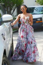 MELANIE BROWN in Floral Print Maxi Dress Out in Los Angeles 04/07/2017
