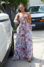 MELANIE BROWN in Floral Print Maxi Dress Out in Los Angeles 04/07/2017