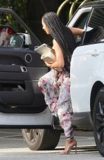 MELANIE BROWN in Floral Print Maxi Dress Out in Los Angeles 04/07/2017