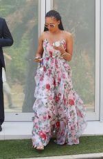 MELANIE BROWN in Floral Print Maxi Dress Out in Los Angeles 04/07/2017