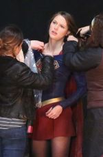 MELISSA BENOIST on the Set of Supergirl in Vancouver 04/27/2017