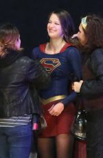 MELISSA BENOIST on the Set of Supergirl in Vancouver 04/27/2017