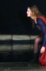 MELISSA BENOIST on the Set of Supergirl in Vancouver 04/27/2017
