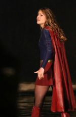 MELISSA BENOIST on the Set of Supergirl in Vancouver 04/27/2017