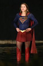 MELISSA BENOIST on the Set of Supergirl in Vancouver 04/27/2017