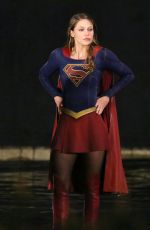 MELISSA BENOIST on the Set of Supergirl in Vancouver 04/27/2017