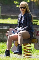 MICHELLE HUNZIKER at a Park in Bergamo 04/29/2017