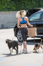 MILEY CYRUS Out with Her Dogs in Los Angeles 04/07/2017