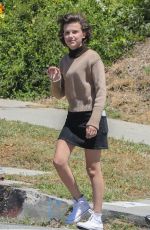 MILLIE BOOBY BROWN on the Set of Black Dhalia House in Los Angeles 04/20/2017