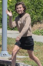 MILLIE BOOBY BROWN on the Set of Black Dhalia House in Los Angeles 04/20/2017