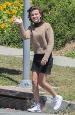 MILLIE BOOBY BROWN on the Set of Black Dhalia House in Los Angeles 04/20/2017