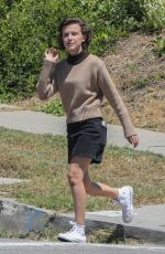 MILLIE BOOBY BROWN on the Set of Black Dhalia House in Los Angeles 04/20/2017