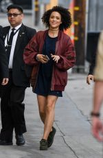 NATHALIE EMMANUEL Arrives at Jimmy Kimmel Live! in Los Angeles 04/06/2017