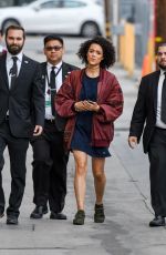 NATHALIE EMMANUEL Arrives at Jimmy Kimmel Live! in Los Angeles 04/06/2017