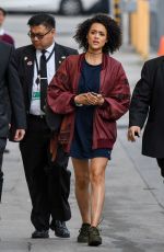 NATHALIE EMMANUEL Arrives at Jimmy Kimmel Live! in Los Angeles 04/06/2017