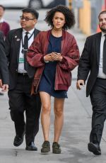 NATHALIE EMMANUEL Arrives at Jimmy Kimmel Live! in Los Angeles 04/06/2017