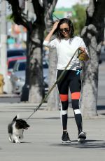 NINA DOBREV Walks Her Dog Out in West Hollywood 04/28/2017
