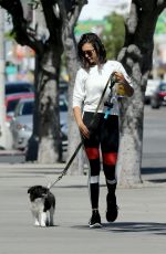 NINA DOBREV Walks Her Dog Out in West Hollywood 04/28/2017